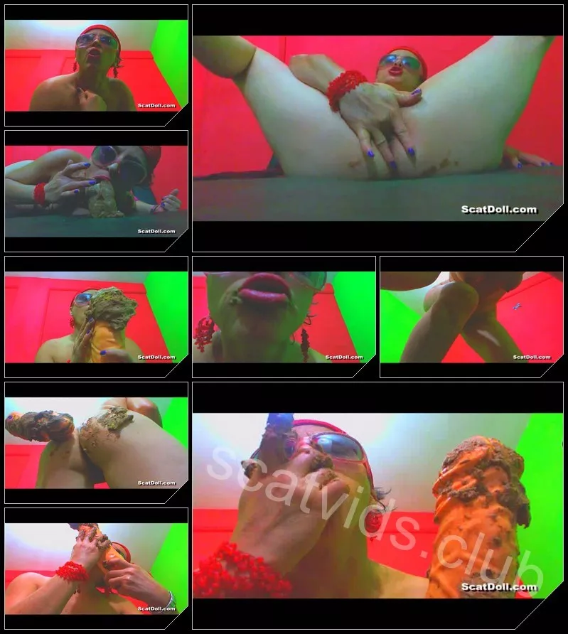 [ScatDoll com – GlamourScat com] Big dildo with shit      [Scat, Shit Eating, Piss]
