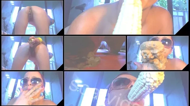 [ScatDoll com – GlamourScat com] Dirty Corn Dildo  [Scat, Piss, Shit Eating]