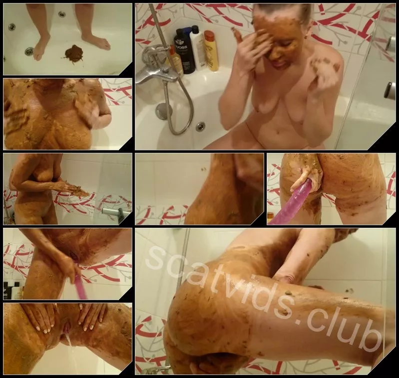 [Scatshop com – Brown wife] – Sexy body is all covered with shit