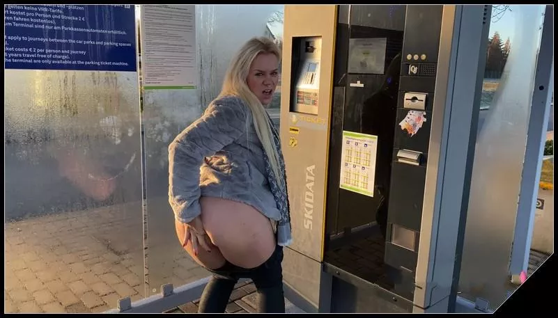 Shed on ticket machines - now fully lubricated [Scat solo, shit, Pissing, Shitty Ass, Masturbation]