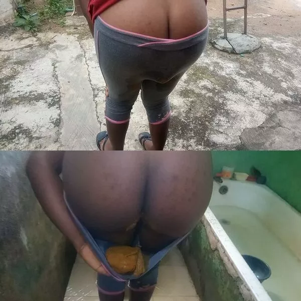 PrettyEbonies: Pinkyprada Outdoor pantypoop in barracks