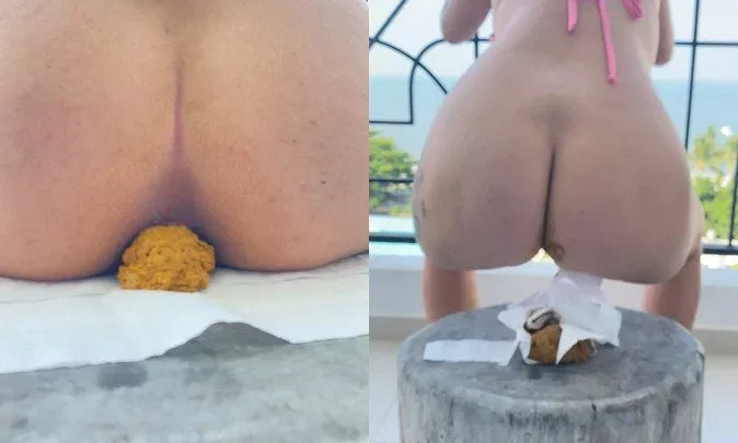 ElleClarkScatQueen shitting on a hotel balcony