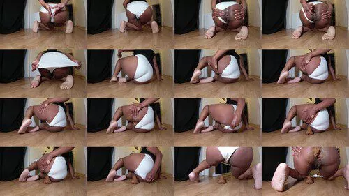 AmySinclair Ebony panty Ebony poop 4K