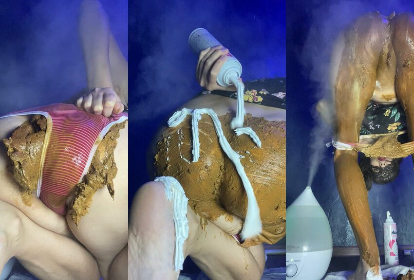 PooGirl – pour whipped cream my dirty ass