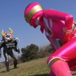 GTRL-64 Ayumi Rika 宝玉戦隊ルミナスX 第1部 ルミナスピンク大狂乱 恐怖のシグナル地獄 Heroine ブーツ Costume Cosplay