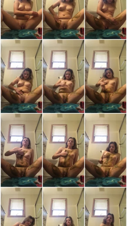 Screenshot 1 from Hot Scat Blond Fresh off the press [Scat solo, Smearing, defecation, Masturbation, shit]