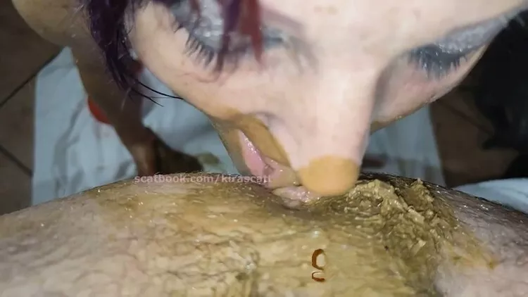 Kirascatt Enema in face slow motion