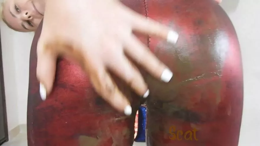 MissAnja Poo/Farts Nasty Red Nasty Leggings Shiny