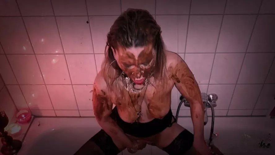 SlutOrgasma shitting enema in the bad tube