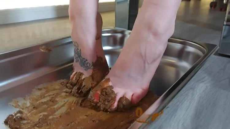 Smeared shit on your feet, lick it up submissive. P1