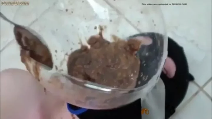 The Look of the Mistress from Above as the Submissive Eats Shit. P1